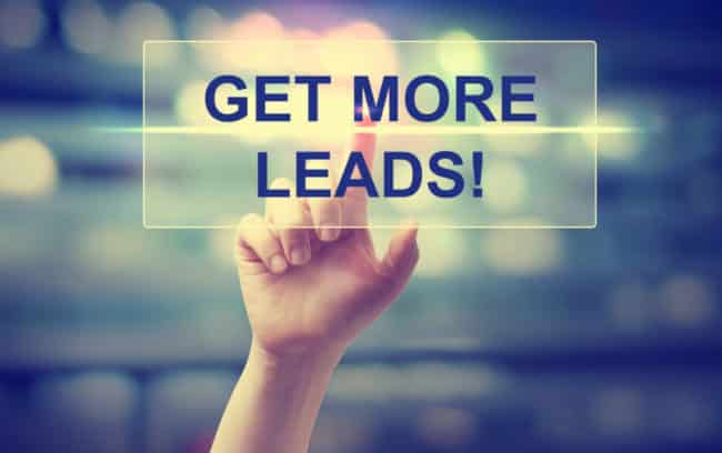 Hand pressing Get More Leads