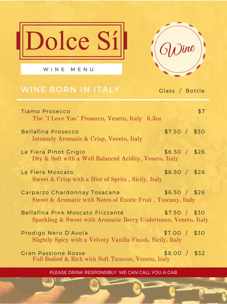 Dolce Si Bakery and Cafe menu 2