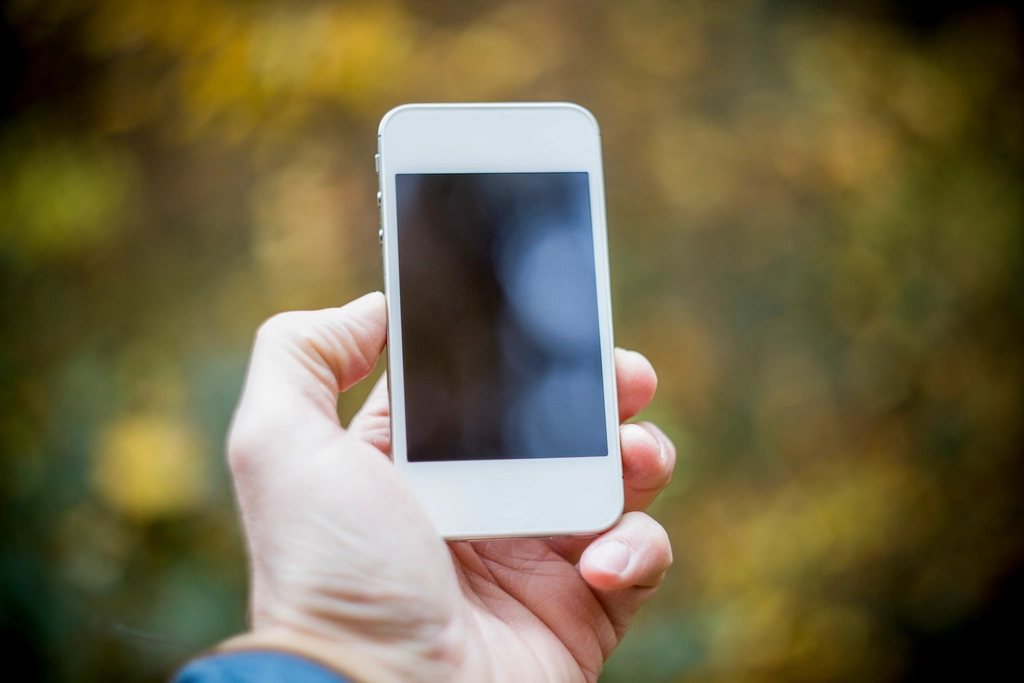 Phone in hand outdoors