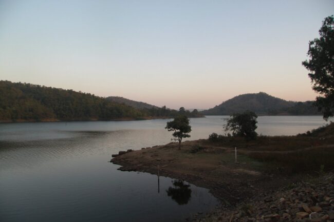 Quiet lake at dusk