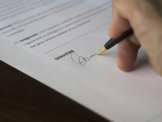 Signing a document