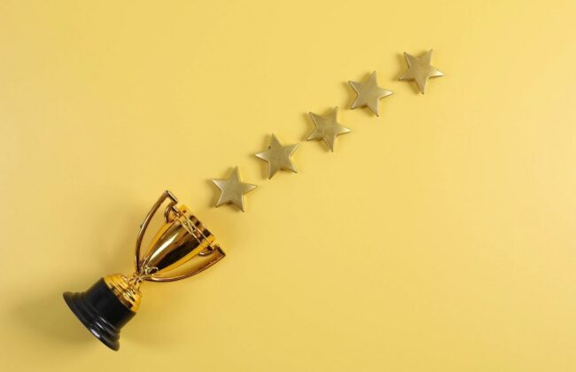 Trophy with five stars
